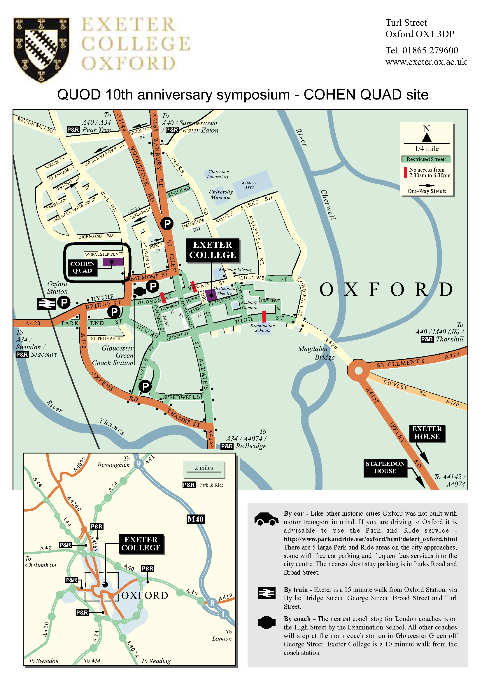 Exeter College Map 
